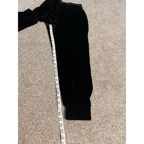 Cinq A Sept Womens Velvet Black Pants Sz Small Joggers Trousers Rayon Silk - Picture 8 of 8